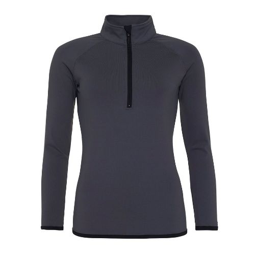 Awdis Just Cool Women's Cool ½ Zip Sweatshirt Charcoal/Jet Black